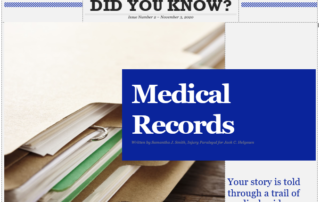 folder of medical records in personal injury case